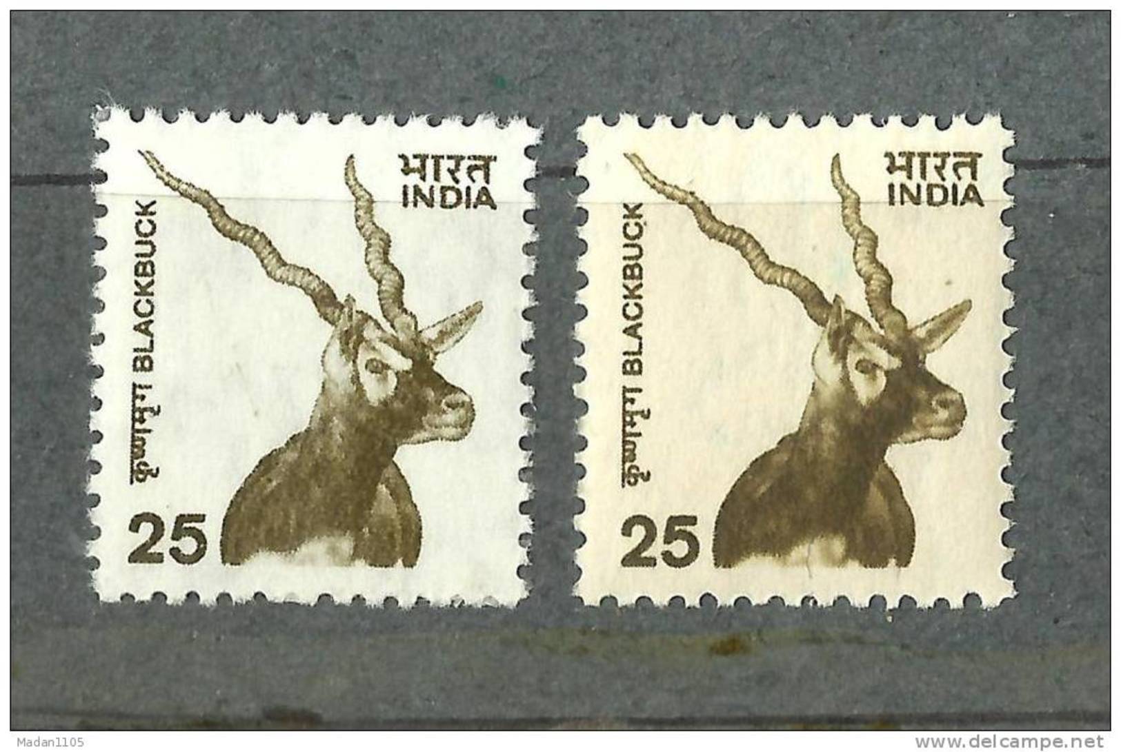 INDIA, 2000, Definitives Definitive Fauna, Black Buck, 2 Different Varieties., See Scan / Details, MNH,(**) - Neufs