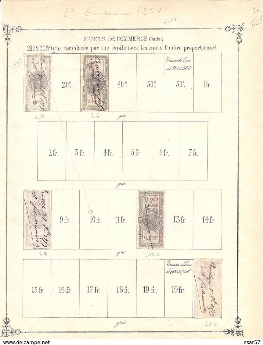 Fiscaux Lot De Timbres Effets De Commerce 3 - Autres & Non Classés