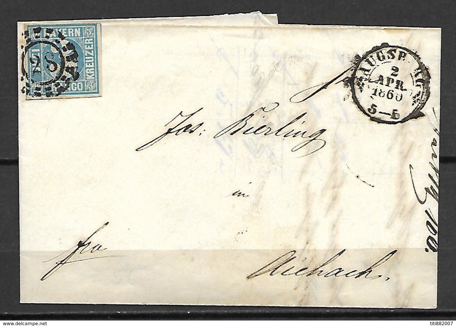 BAVIERE    -   1860  -   Belle  Lettre ( Facture )  Pour  Aichach . - Other & Unclassified