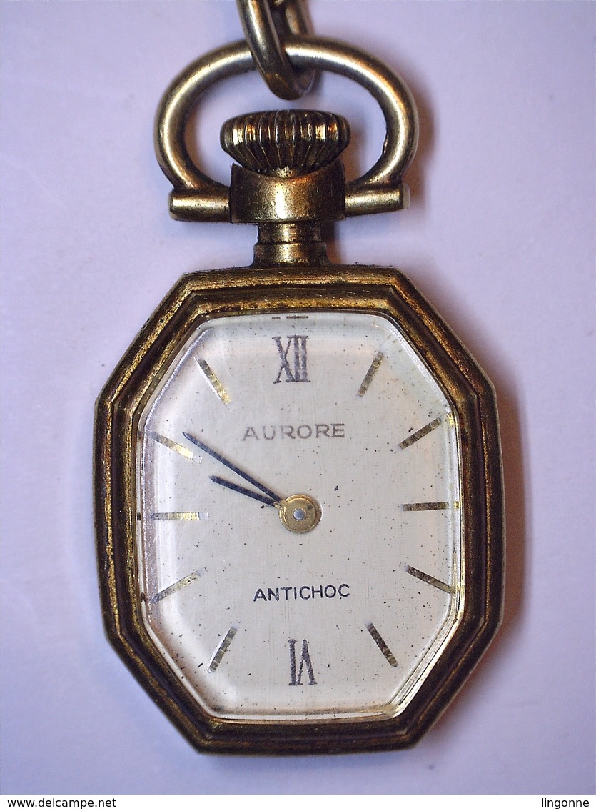 RARE Ancienne MONTRE FEMME PENDENTIF AURORE Avec Poinçon Long Total Chaîne 72 Cm Env - Montres Bijoux