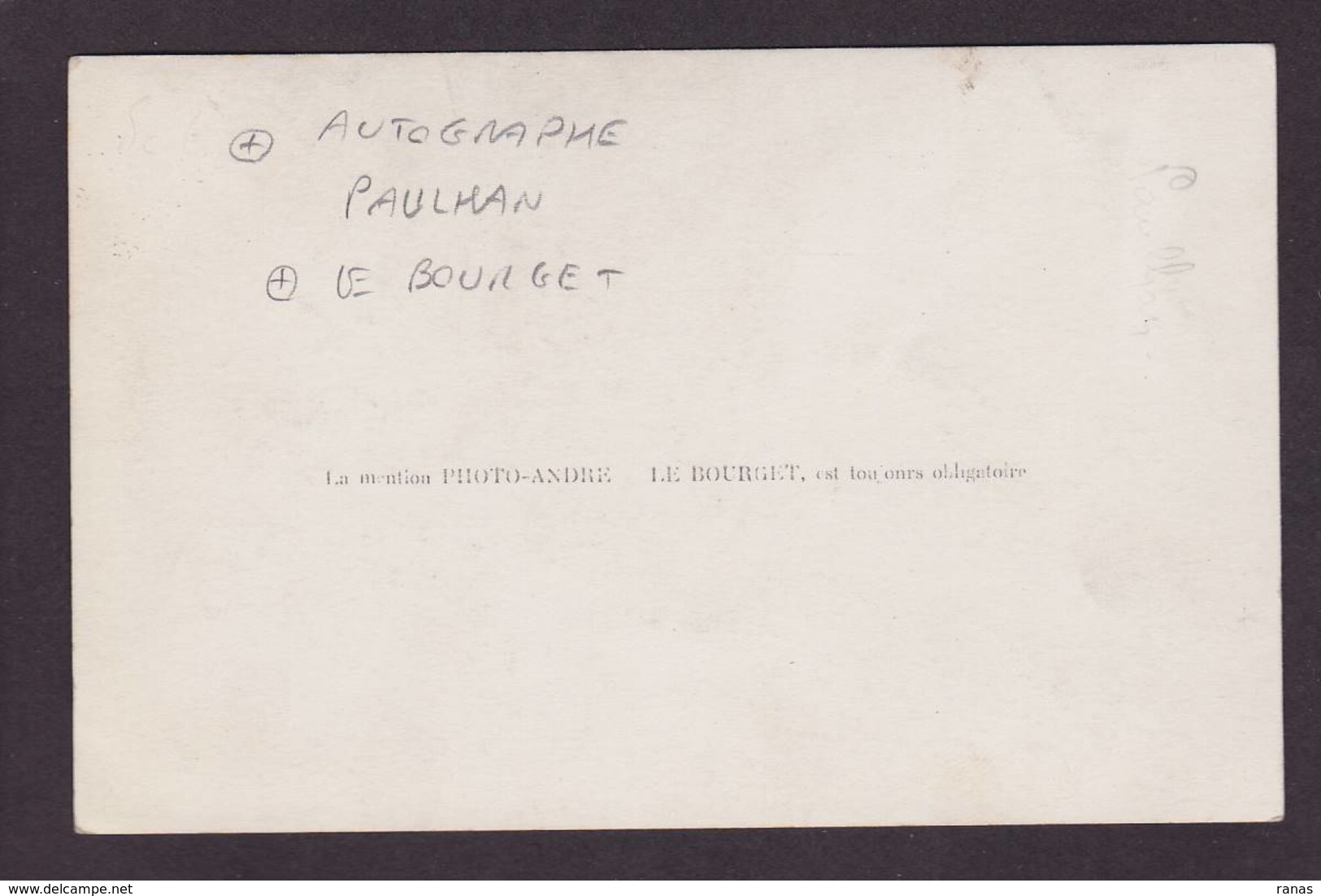 CPA Aviation Autographe Signature Aviateur Avion Carte Photo RPPC Non Circulé René PAULHAN - Aviateurs