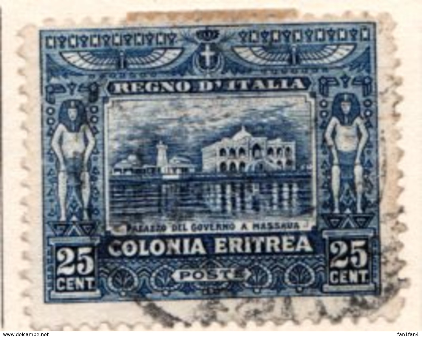 ERYTHREE (Colonie Italienne) - 1910-29 - N° 40 - 25 C. Bleu - (Palais Du Gouvernement à Massaouah) - Eritrea