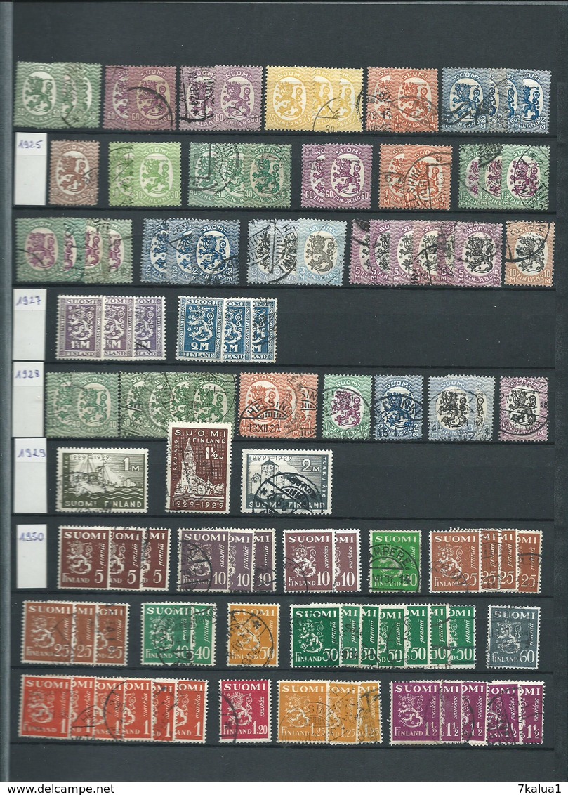 FINLANDE : Belle Collection D'oblitérés, Période 1866 à 1997. Cote 1700 €. Classeur 29 Pages. - Collections (with Albums)