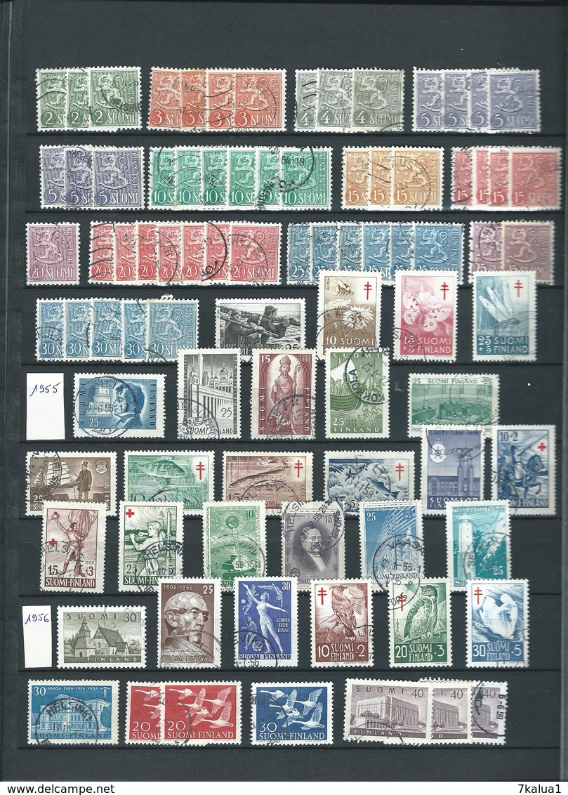 FINLANDE : Belle collection d'oblitérés, période 1866 à 1997. Cote 1700 €. Classeur 29 pages.