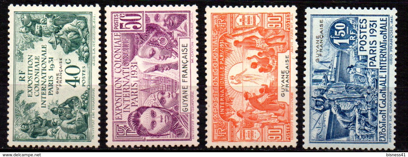 Col17  Colonie Guyane N° 133 à 136 Neuf X MH  Cote 28,00€ - Unused Stamps