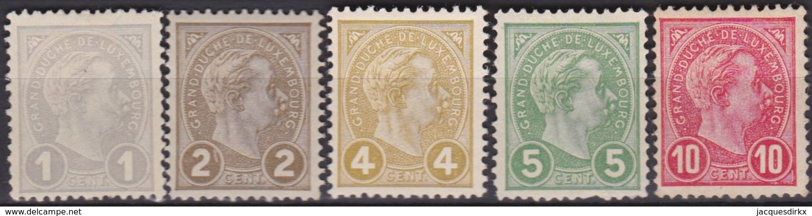 Luxembourg  .   Yvert    .   69/73        .   *   .    Neuf Avec  Gomme   .   /   .   Ungebraucht Mit Gummi - 1895 Adolphe De Profil