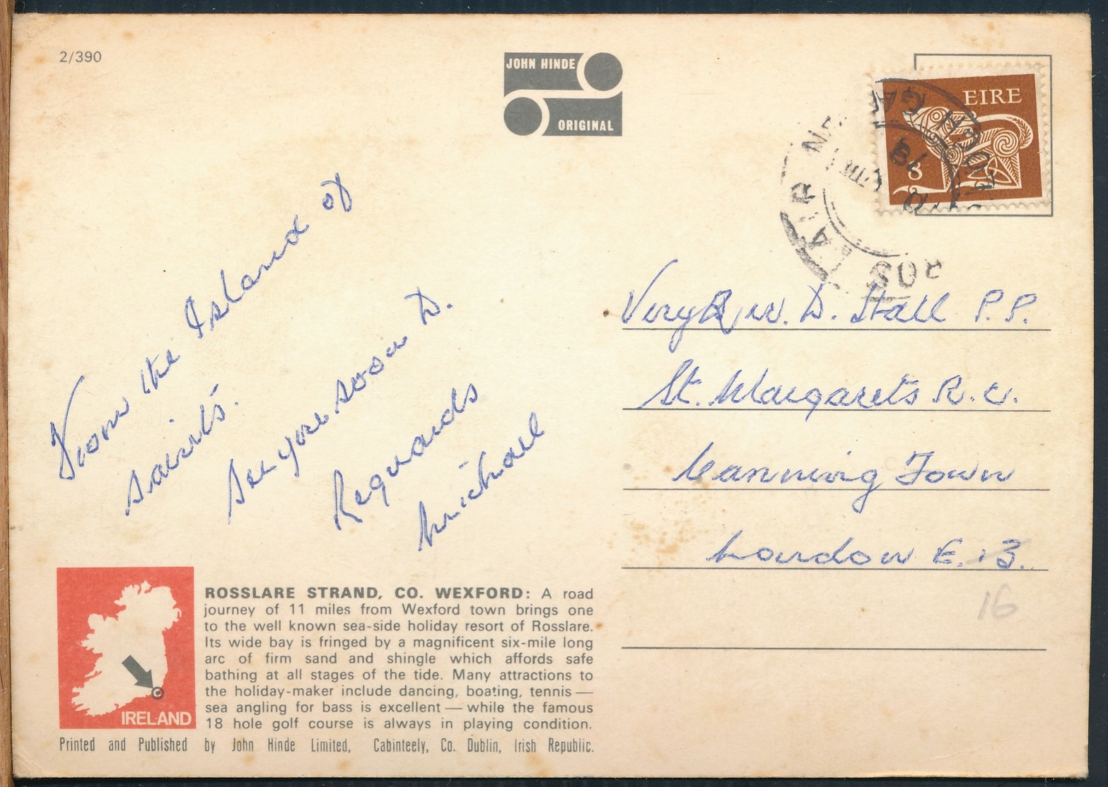 °°° 14918 - IRELAND - WEXFORD - ROSSLARE STRAND. CO. - 1978 With Stamps °°° - Wexford