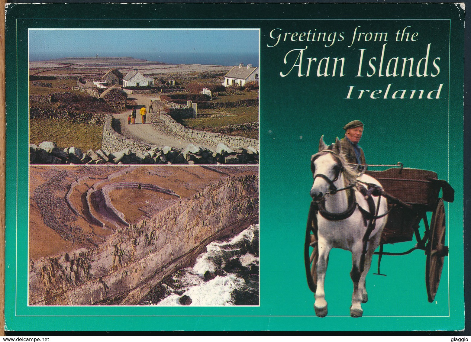 °°° 14920 - IRELAND - GREETINGS FROM THE ARAN ISLANDS - 1977 With Stamps °°° - Galway