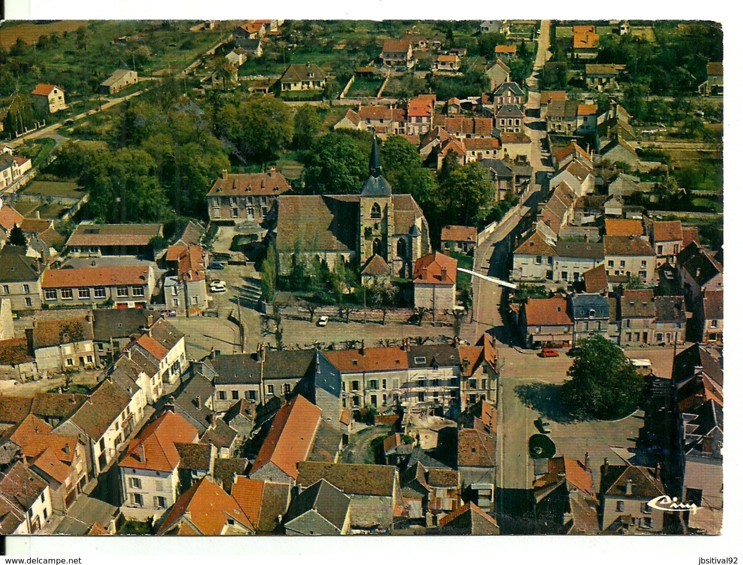 77  JOUY Sur MORIN   Vue Aérienne Et Générale  Edit Cim  Cpm Voyagée En 1982 - Andere & Zonder Classificatie