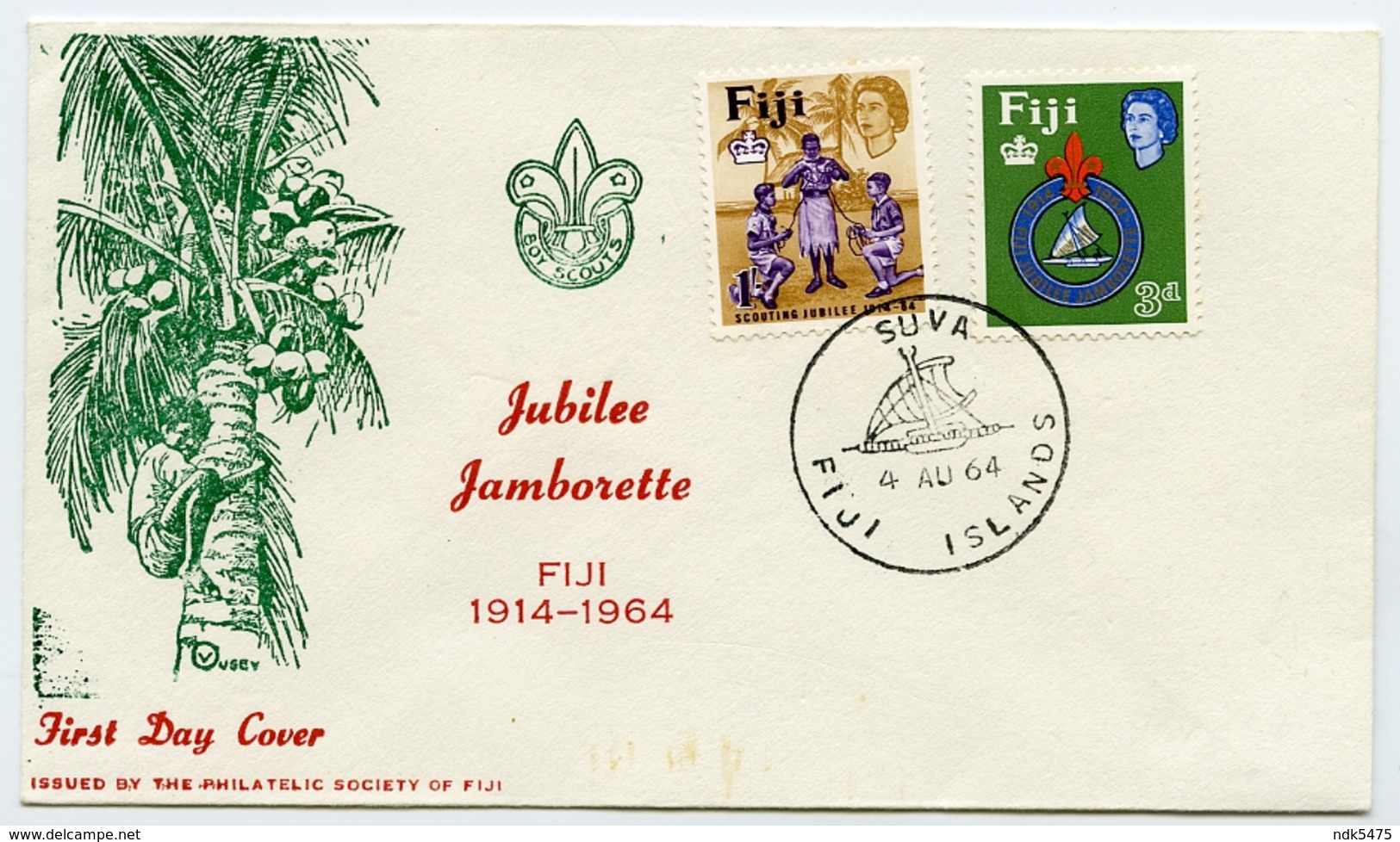 FIJI, SUVA - 1964 JUBILEE JAMBORETTE / JAMBOREE / BOY SCOUTS - FDC - Covers & Documents