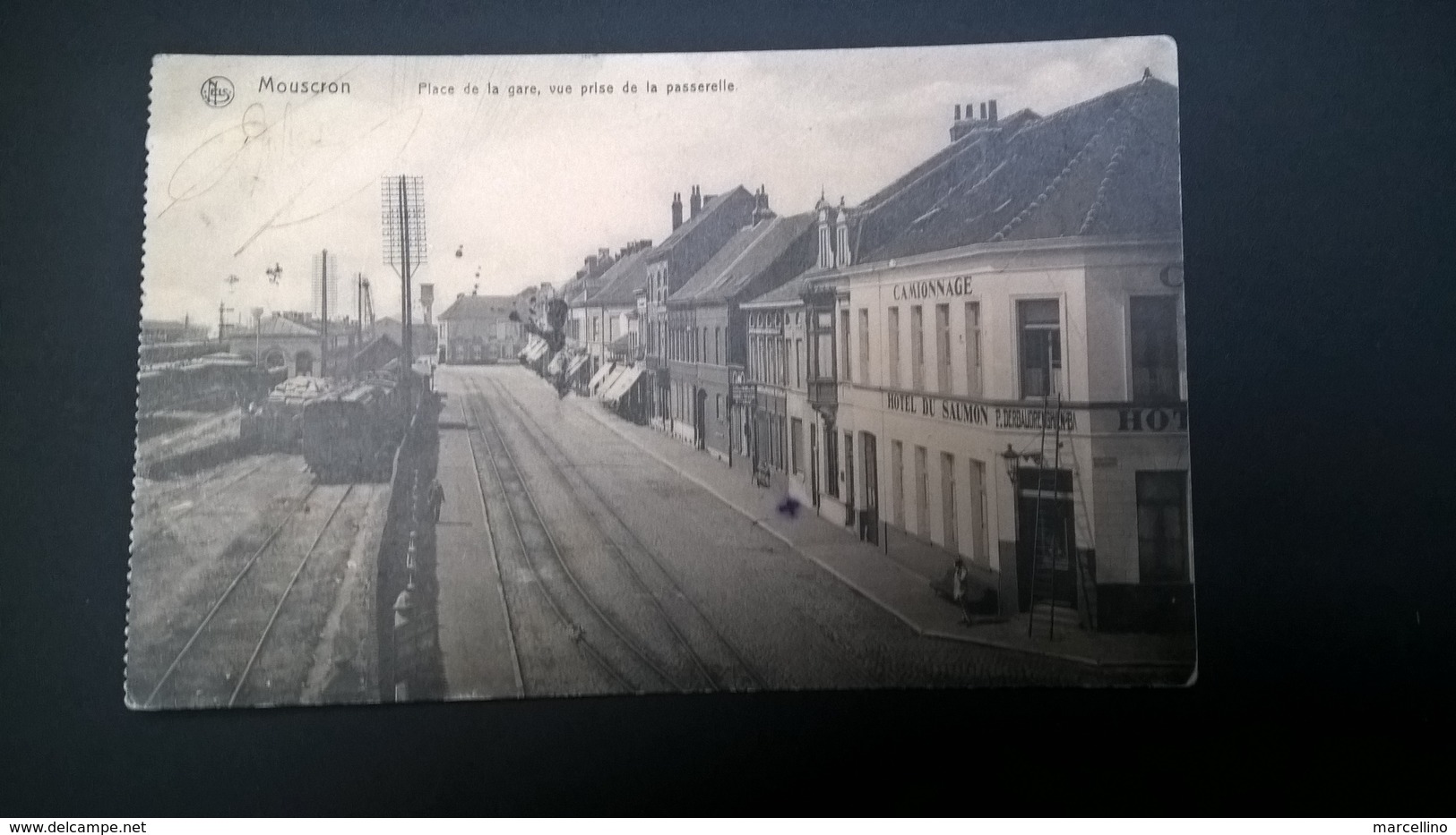 Mouscron Place De La Gare Vue Prise De La Passerelle - Moeskroen