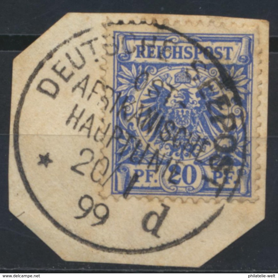 Deutsches Reich 48 O Briefstück Stempel Deutsche Seepost Afrikanische Hauptlinie - Gebraucht