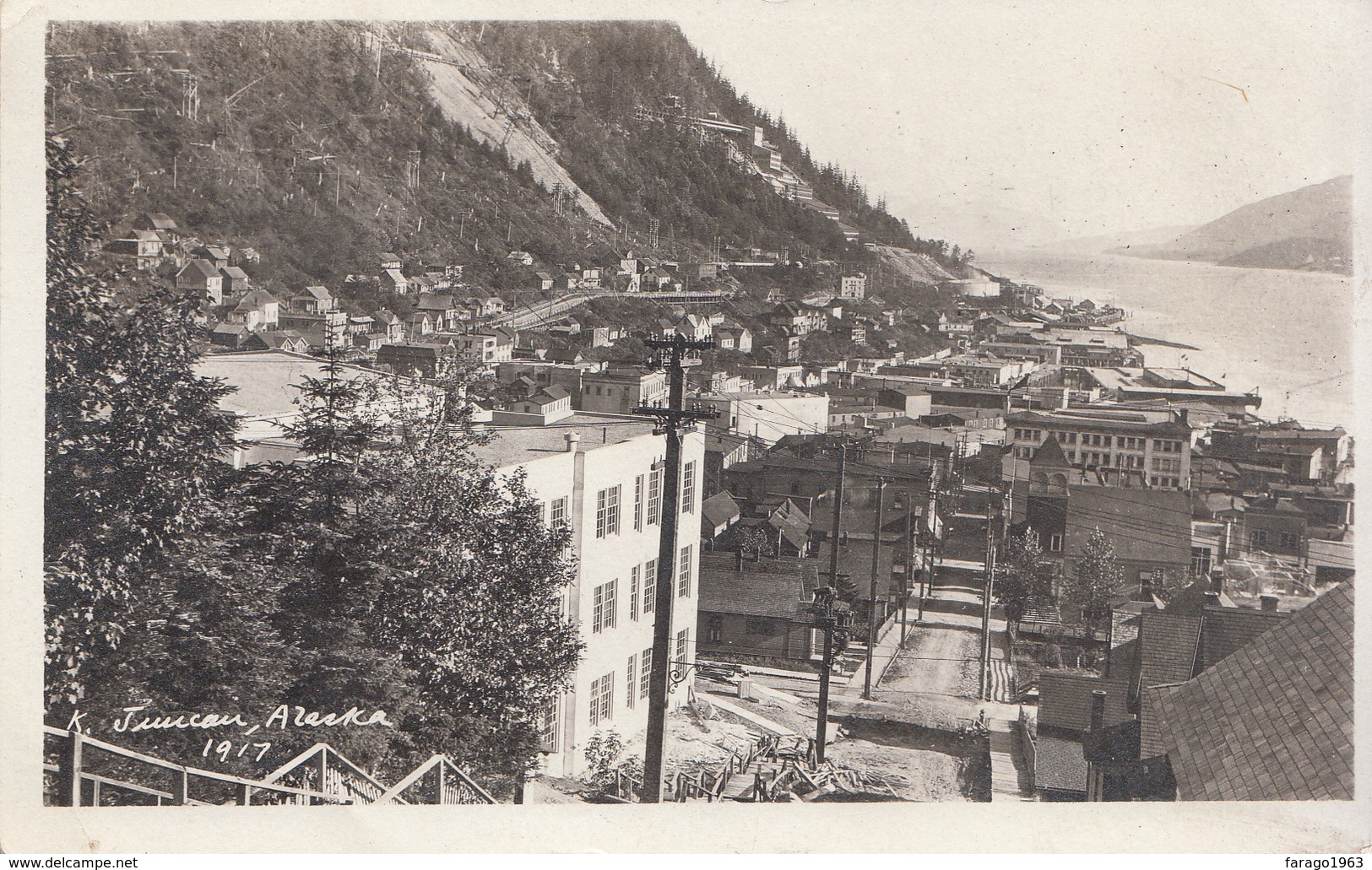 1917 Juneau Alaska Postcard Used In Canada (back Of Card Shows Area Stuck Down) - Juneau