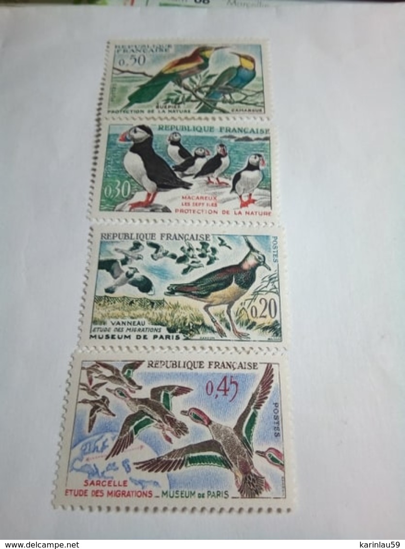 Oiseaux Migrateurs, Faune - FRANCE - Vanneau, Macareux, Sarcelle, Guèpier - N° 12743 à 1276 ** - 1960 - Unused Stamps
