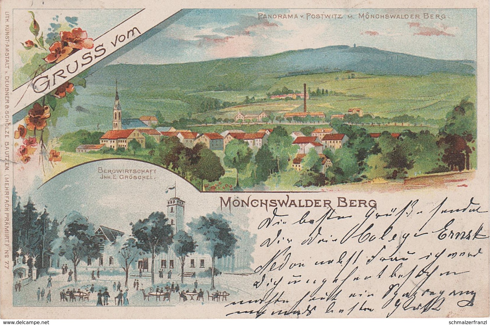 Litho AK Mönchswalder Gasthof Baude Turm A Wilthen Großpostwitz Irgersdorf Obergurig Arnsdorf Sonnenberg Berge Rodewitz - Wilthen