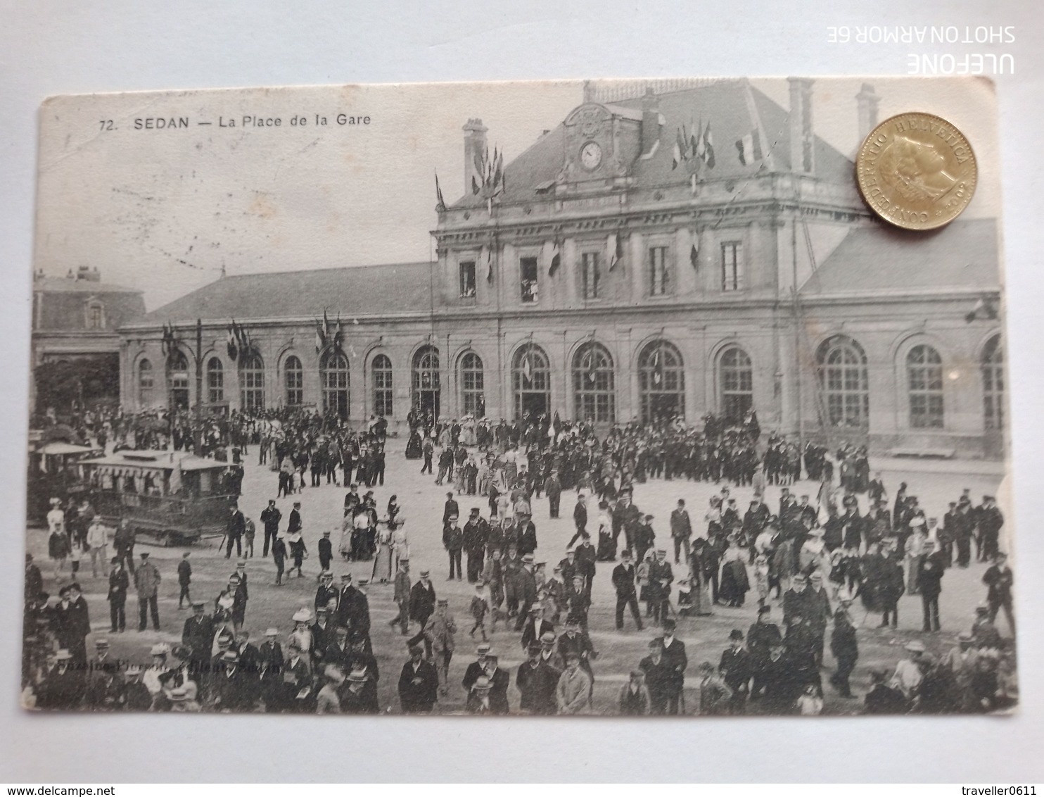 Sedan, La Place De La Gare, Tram, 1908 - Sedan