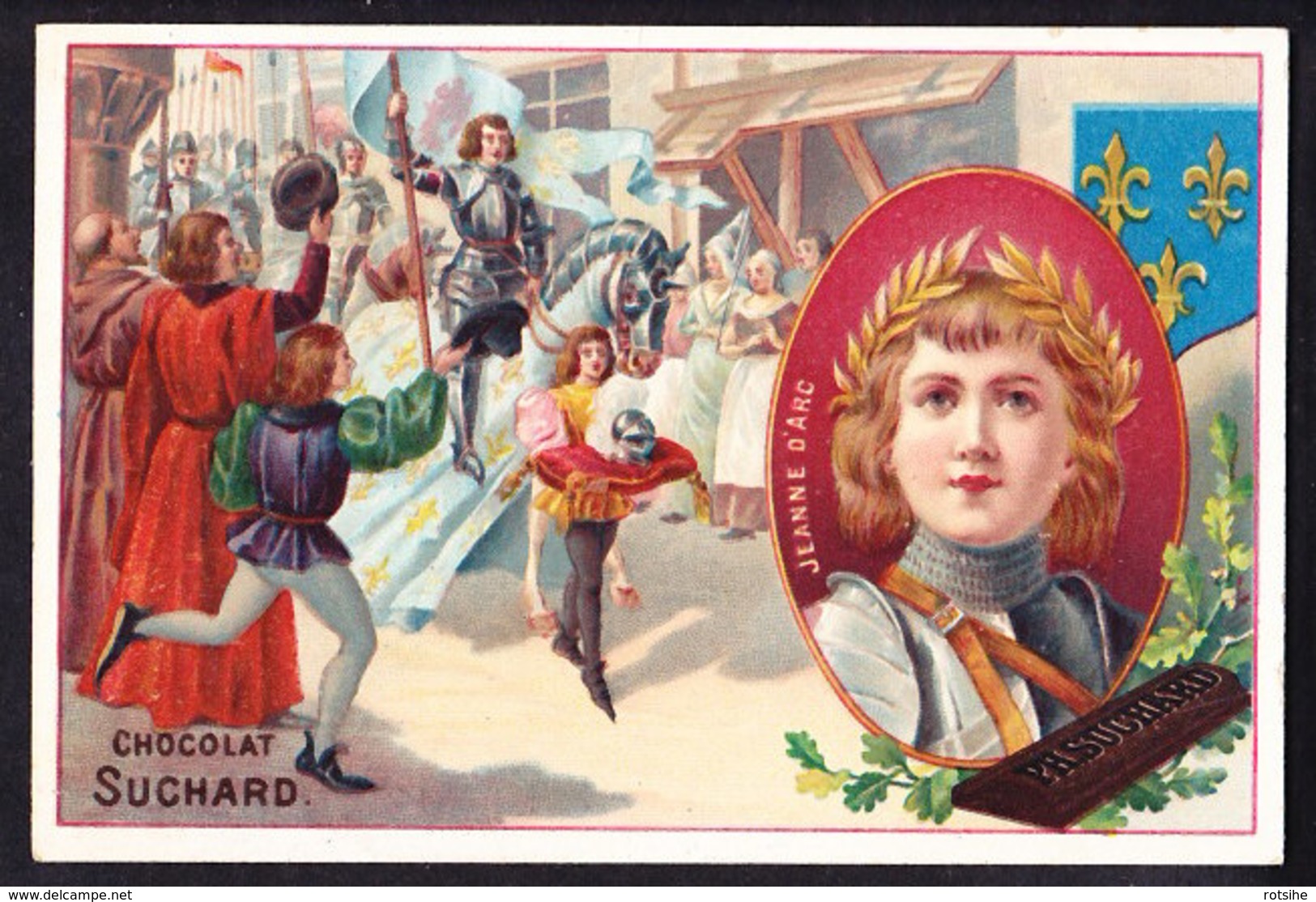 CHROMO Chocolat SUCHARD   +/- 1898  Serie 57  Femmes Célèbres    Jeanne D'Arc   Trade Card - Suchard