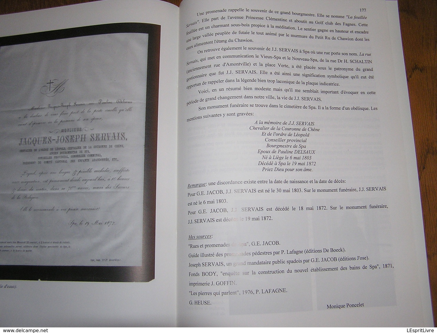 HISTOIRE ET ARCHEOLOGIE SPADOISES Déc 2005 Régionalisme Liège Spa Madame De Genlis J J Servais Yser Guerre 14 18