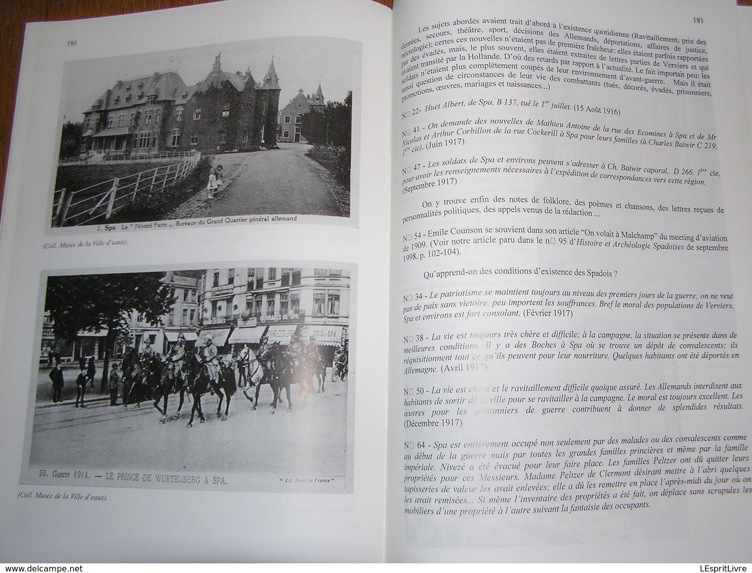 HISTOIRE ET ARCHEOLOGIE SPADOISES Déc 2005 Régionalisme Liège Spa Madame De Genlis J J Servais Yser Guerre 14 18