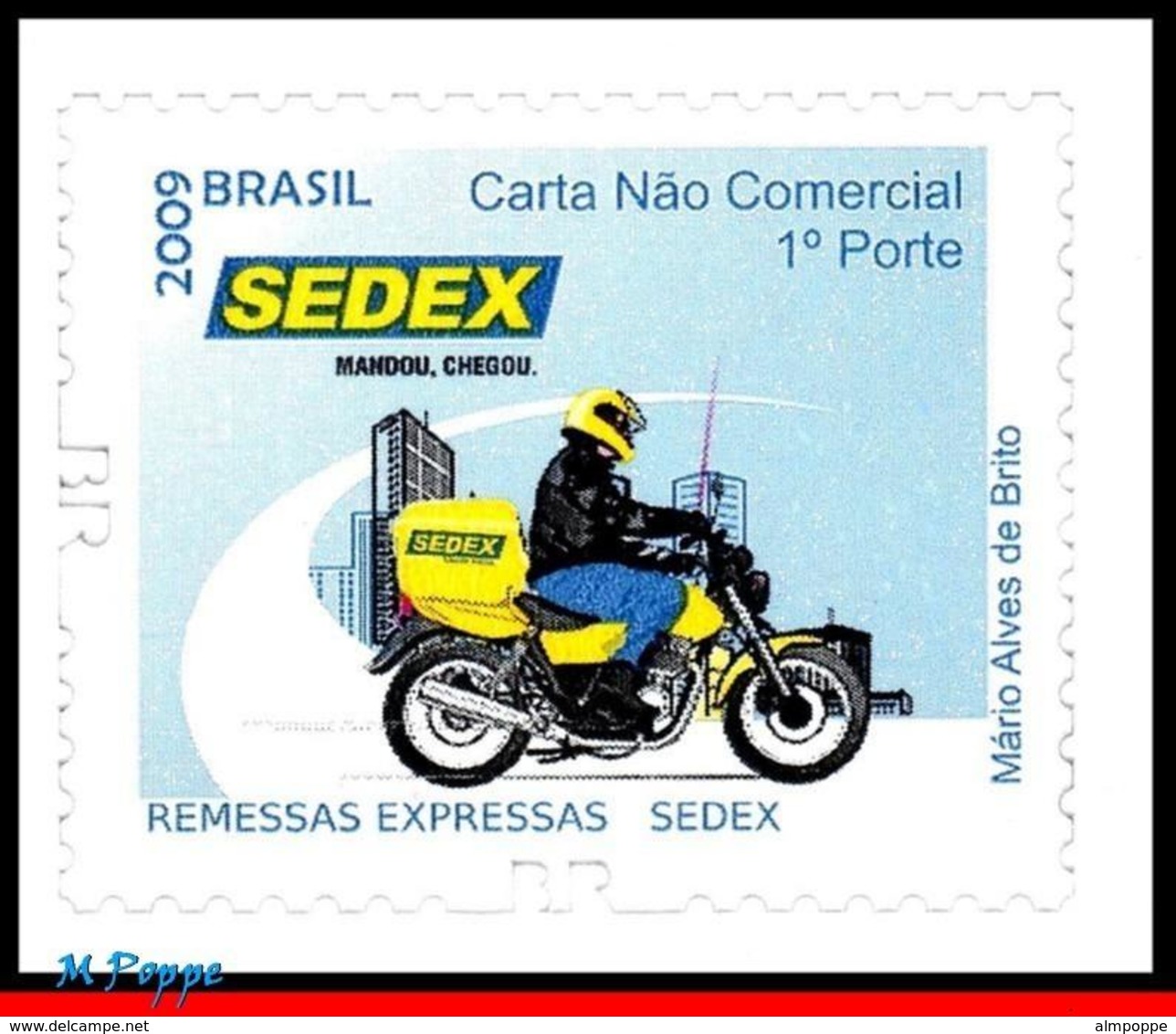 Ref. BR-3101A BRAZIL 2011 PHILATELY, SEDEX BR, MOTORCYCLE,, POST, 2009 MODEL, SELF-ADHESIVE, MNH 1V Sc# 3101A - Moto