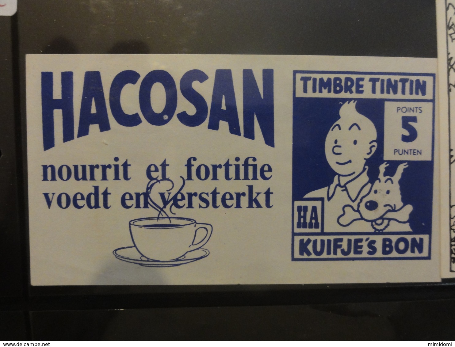 Tintin  Vignette Hacosan Points Tintin - Autres & Non Classés