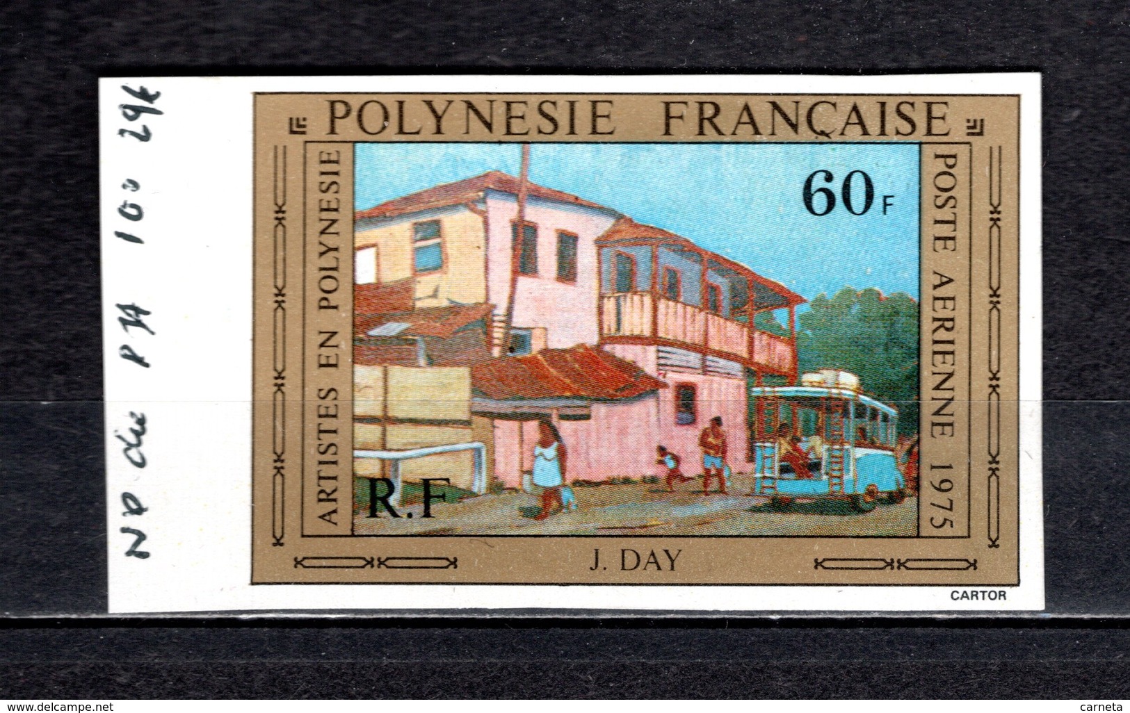 POLYNESIE PA  N° 100  NON DENTELE NEUF SANS CHARNIERE COTE  20.00€  PEINTRE  TABLEAUX  VOIR DESCRIPTION - Imperforates, Proofs & Errors