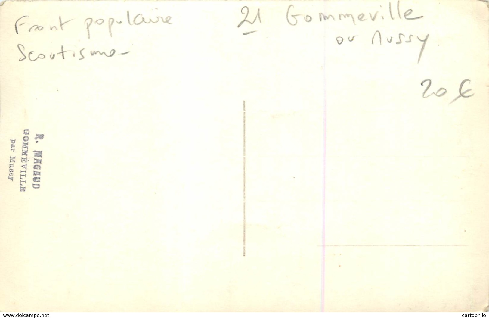 21 - GOMMEVILLE Ou MUSSY - Carte Photo Du Front Populaire Ou Scoutisme - Altri & Non Classificati