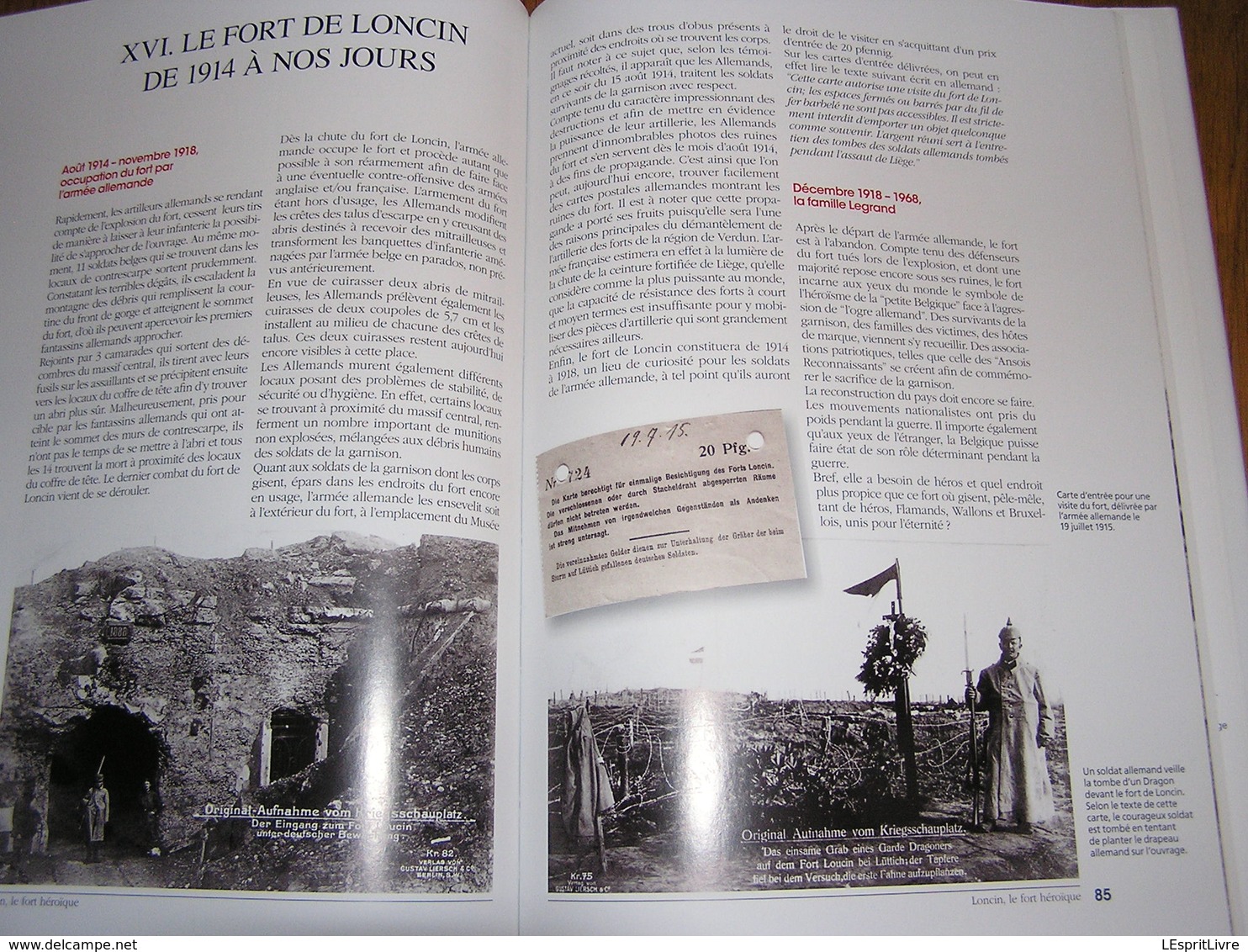 LONCIN Le Fort Héroïque F Moxhet Régionalisme Liège PFL Position Fortifiée Bertha Explosion Artillerie Guerre 14 18