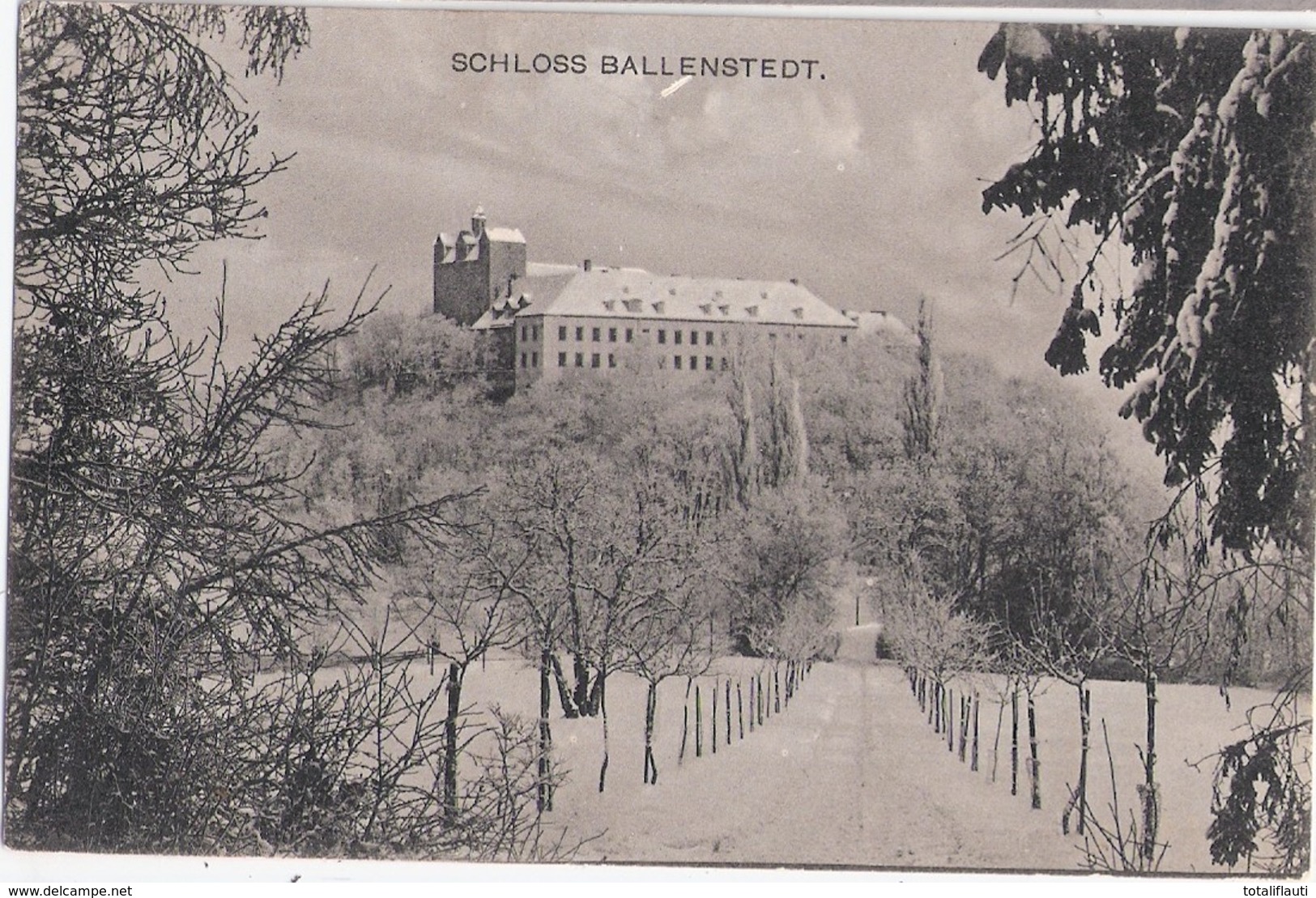 BALLENSTEDT Am Harz Schloss Im Winter Bei Schnee 6.3.1913 Gelaufen - Ballenstedt