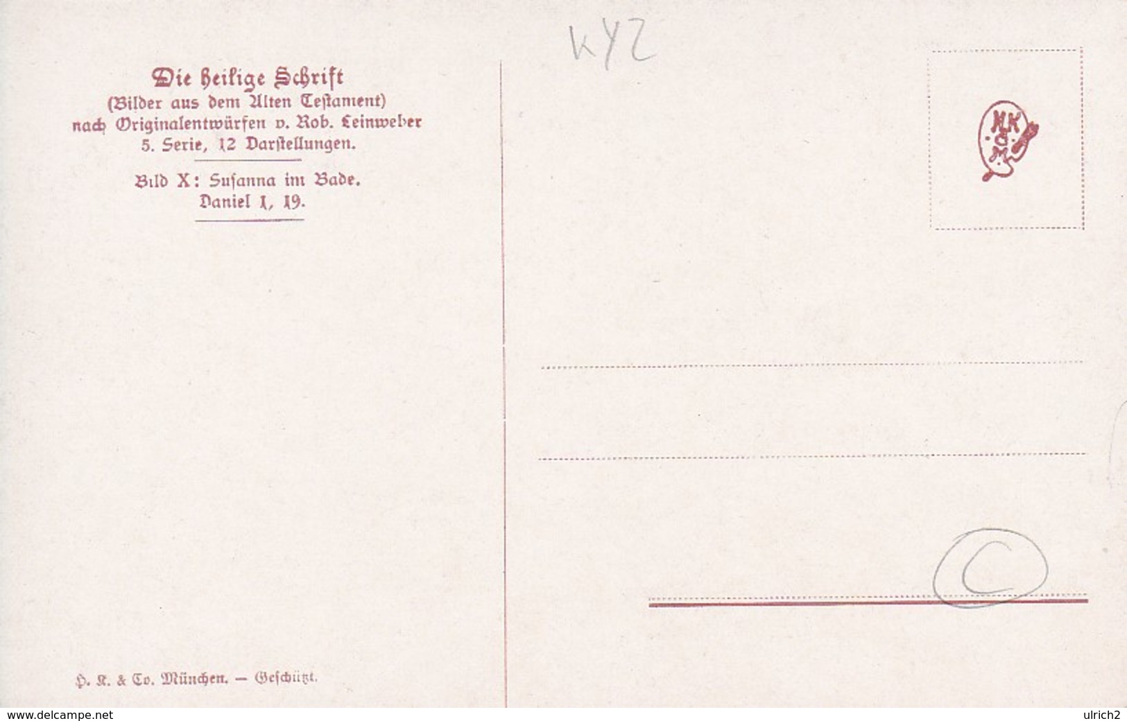 AK Die Heilige Schrift - Susanne Im Bade - Daniel 1, 19 - Rob. Leinweber  (45720) - Altri & Non Classificati