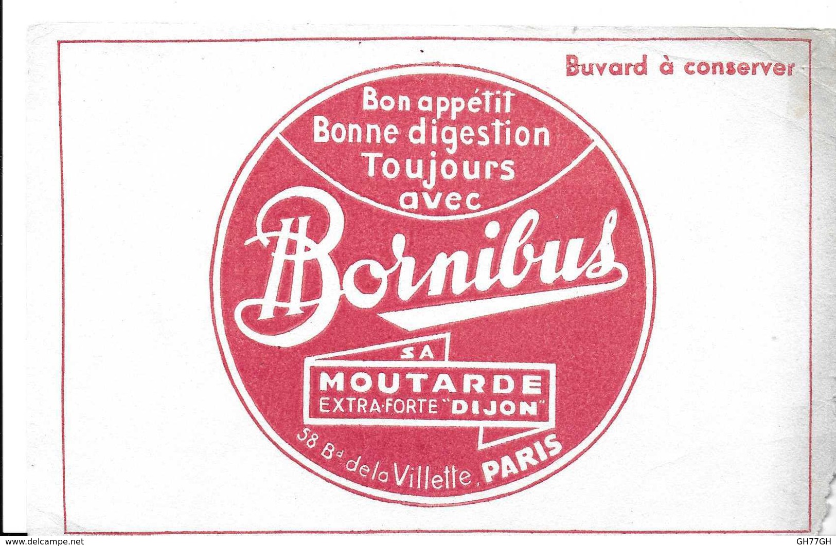 Buvard Ancien Moutarde BORNIBUS - Mosterd