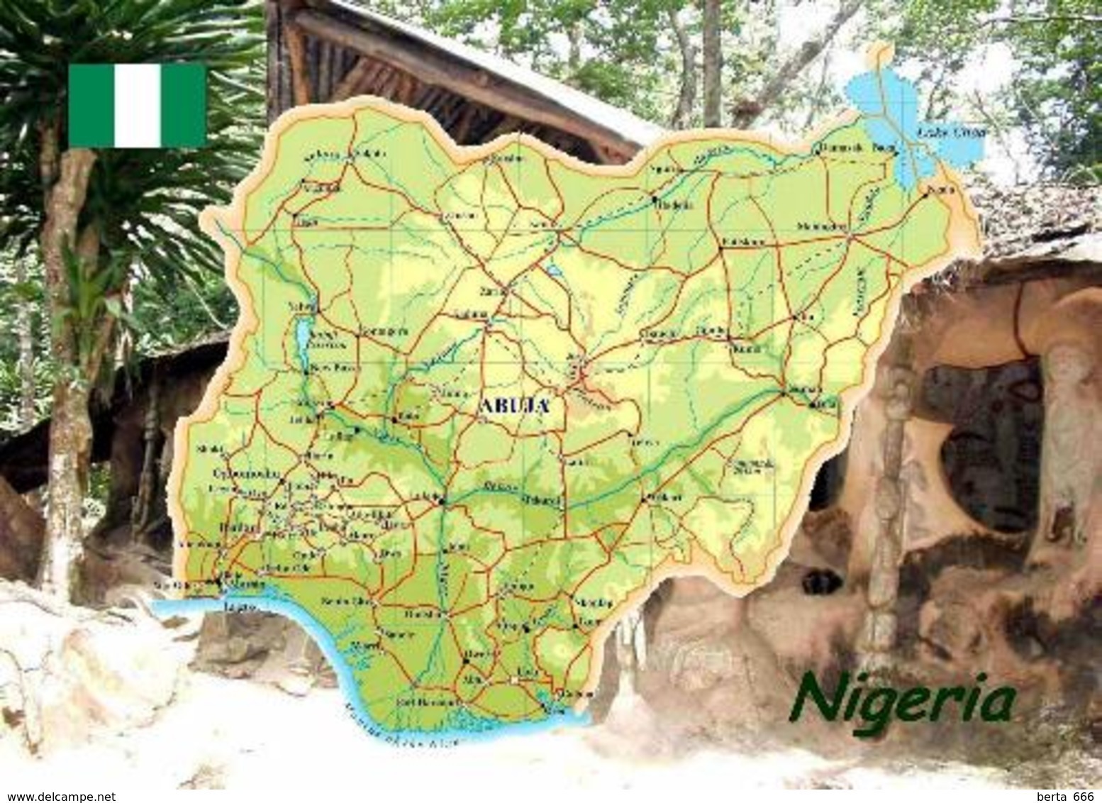 Nigeria Country Map New Postcard Landkarte AK - Nigeria