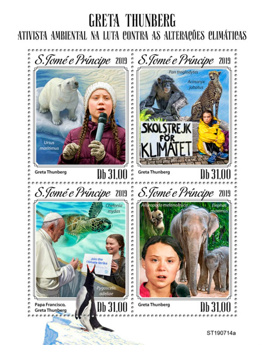 Z08 ST190714a Sao Tome And Principe 2019 Greta Thunberg MNH ** Postfrisch - Sao Tomé E Principe