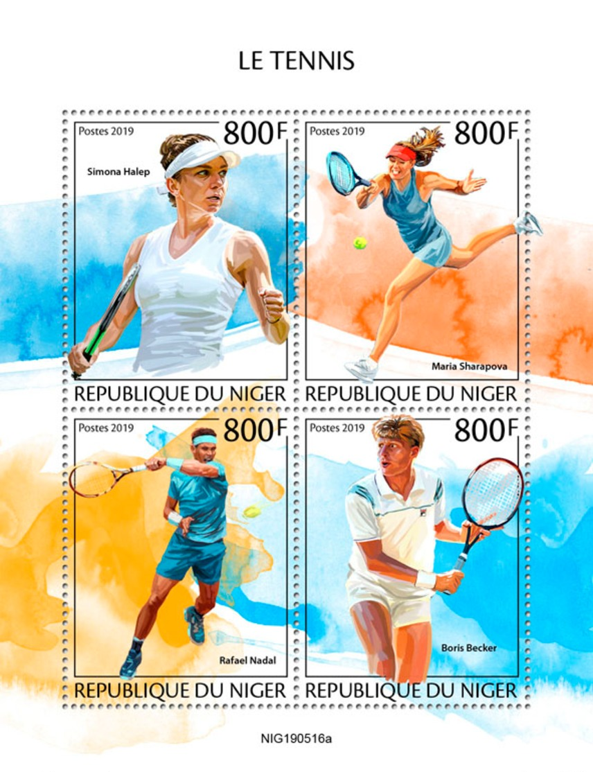 Z08 IMPERF NIG190516a NIGER 2019 Tennis MNH ** Postfrisch - Niger (1960-...)