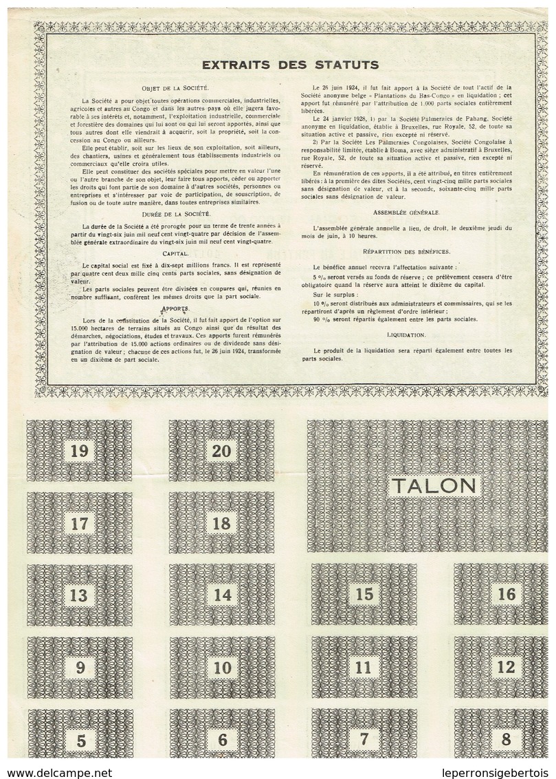 Titre Ancien -Plantations De La Lukula Société Anonyme - Titre De 1928 - Afrique