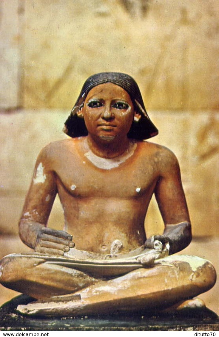 The Egypium Museum - Cairo - Statuepeinte D'un Scribe Accroupi IVe Dynastie - Formato Grande Non Viaggiata – E 7 - Musées