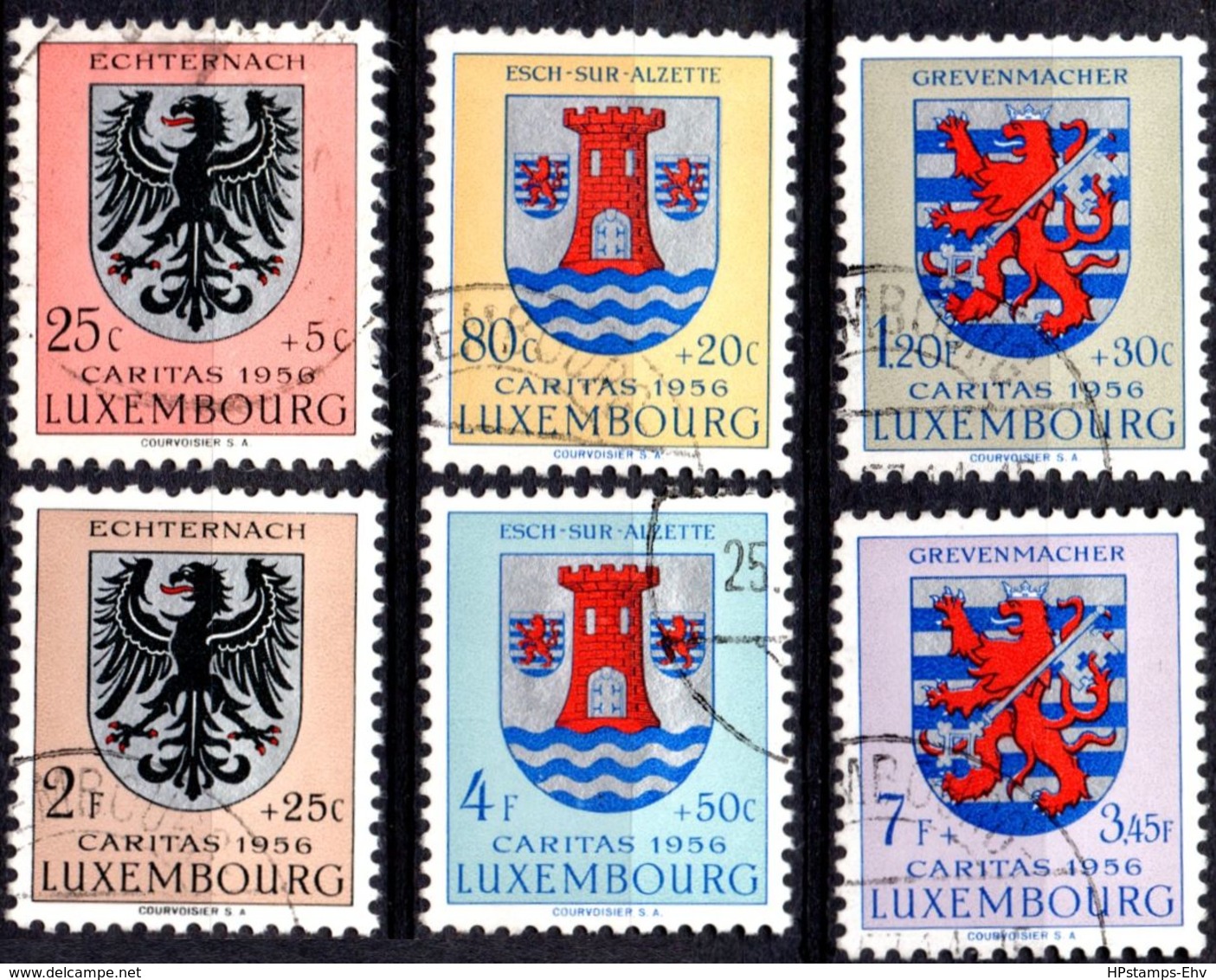 Luxemburg 1956 - Town Crests Caritas Set 6 Values Cancelled - 1912.2234 - Usati