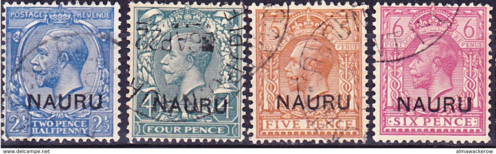 Nauru 1916 Lot Of King George V. Ovpt Definitives, Mi 5, 7-9 Used O, I Sell My Collection! - Nauru