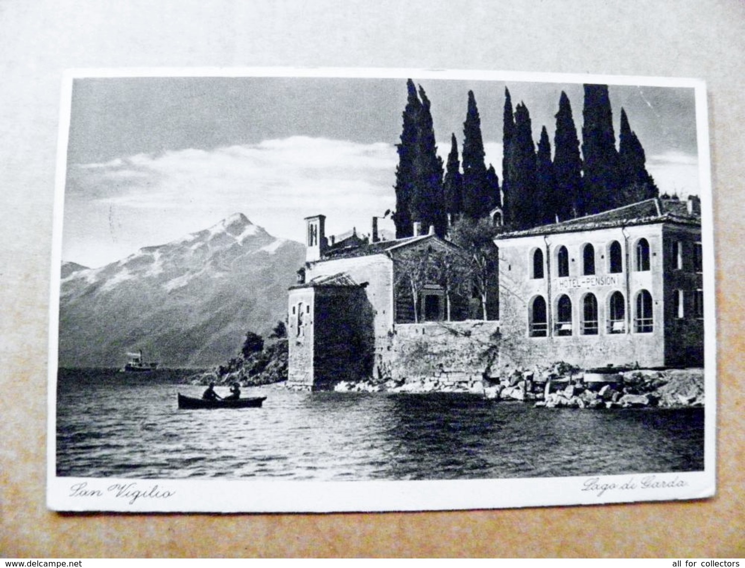 Old Post Card Carte Karte Italy 1928 San Vigilio Lago Di Garda Mountains Berge Montagnes Riva - Marcofilie