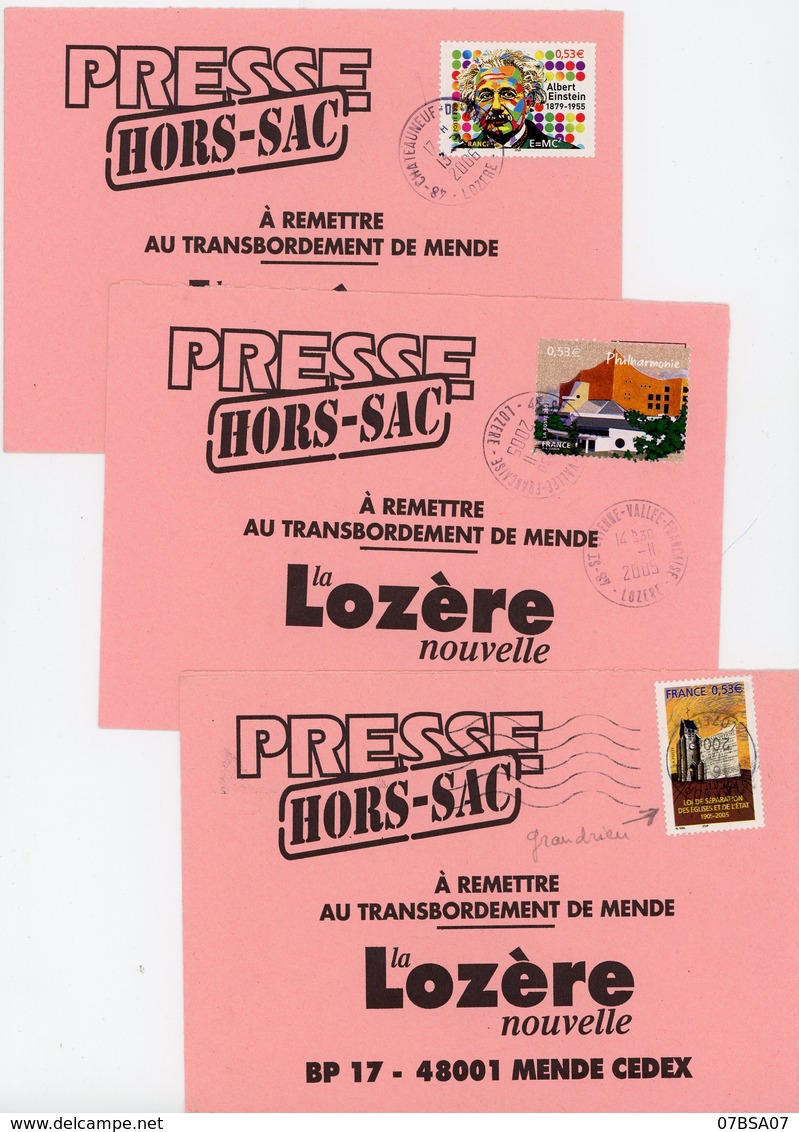 LOZERE 3 X ENV 2006 TARIF HORS SAC VOIR SCANS ET DESCRIPTION => - 1961-....