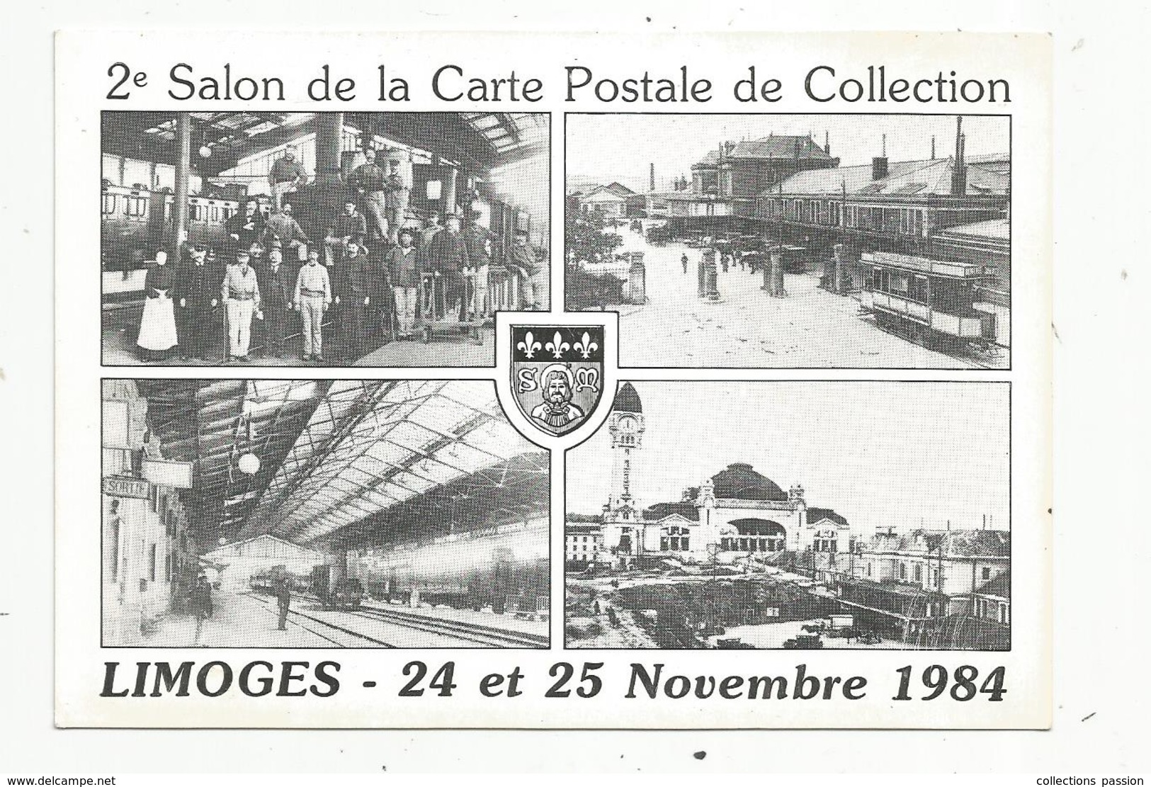 Cp, Bourses & Salons De Collections, 2 E Salon De La Carte Postale , LIMOGES ,1984 ,vierge - Bourses & Salons De Collections