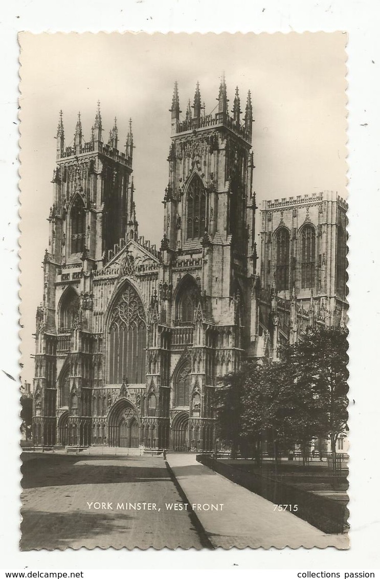 Cp, Angleterre ,YORK MINSTER , West Front , Ed. Valentine's ,vierge - York