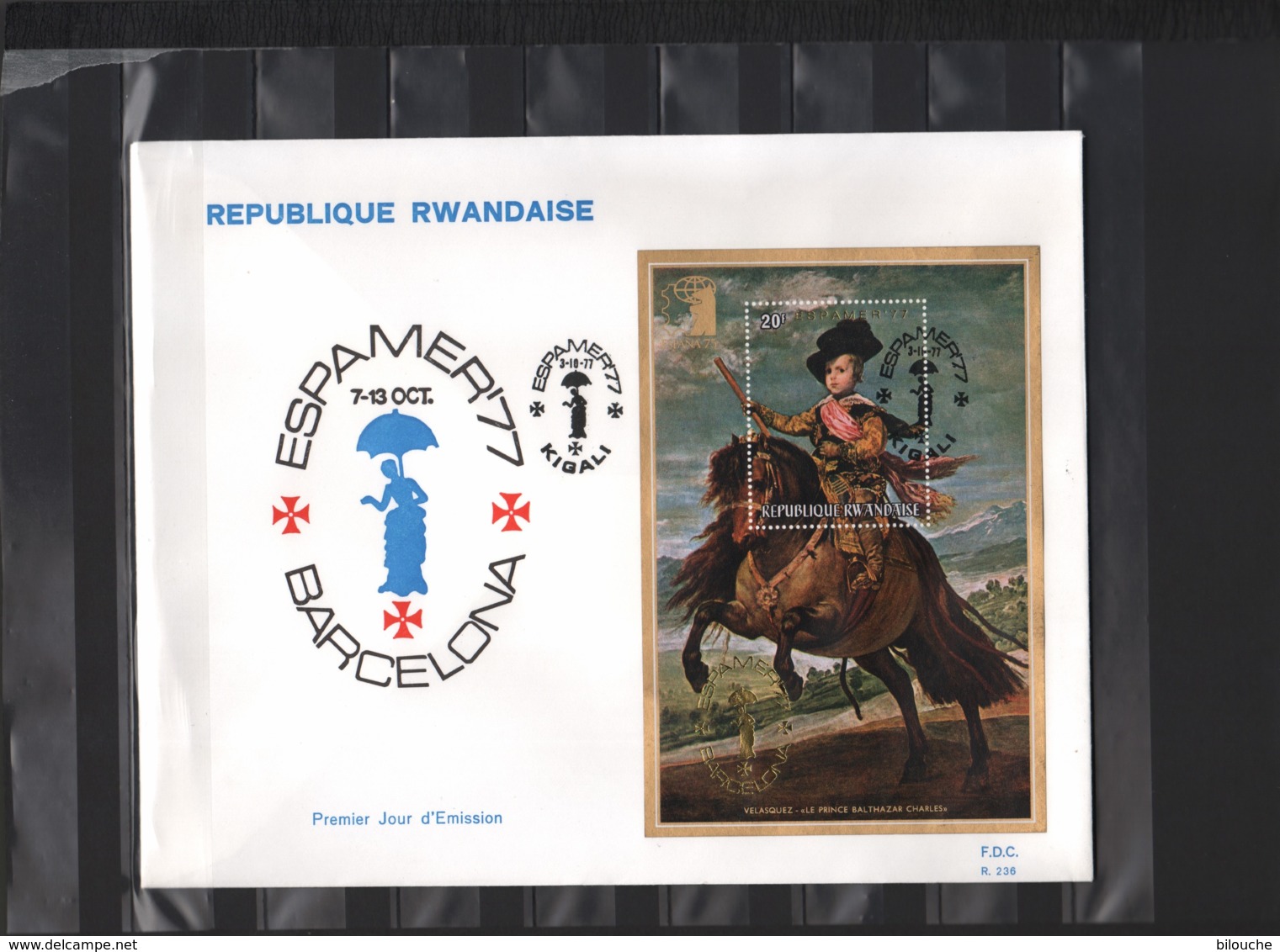 RWANDA / FDC Du 03.10.1977 / ESPAMER '77 - BARCELONE - 1970-1979
