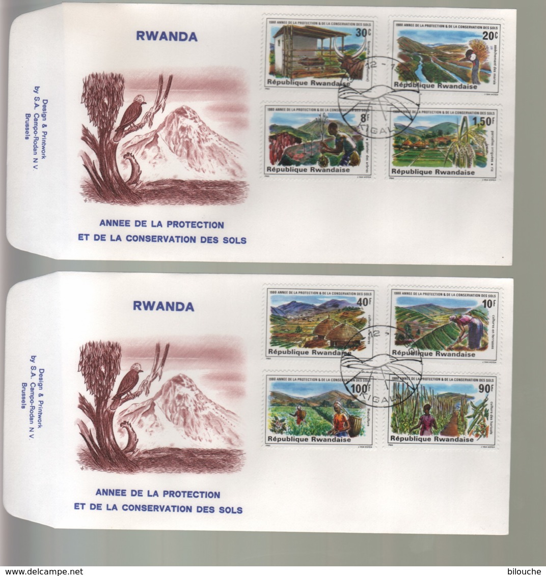 RWANDA / 2 FDC's Du 31.12.1980 / ANNEE DE LA PROTECTION ET DE LA CONSERVATION DES SOLS - 1980-1989