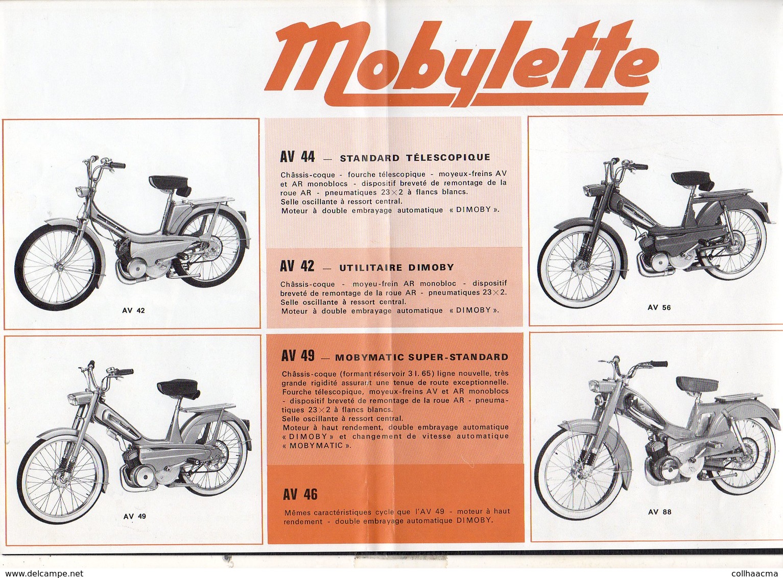 Publicité 1970 Environs / Catalogue 2 Volets ( Vélomoteur ) Mobylette Et  Motobécane Standards Et Spéciales à  Pantin 93 - Advertising