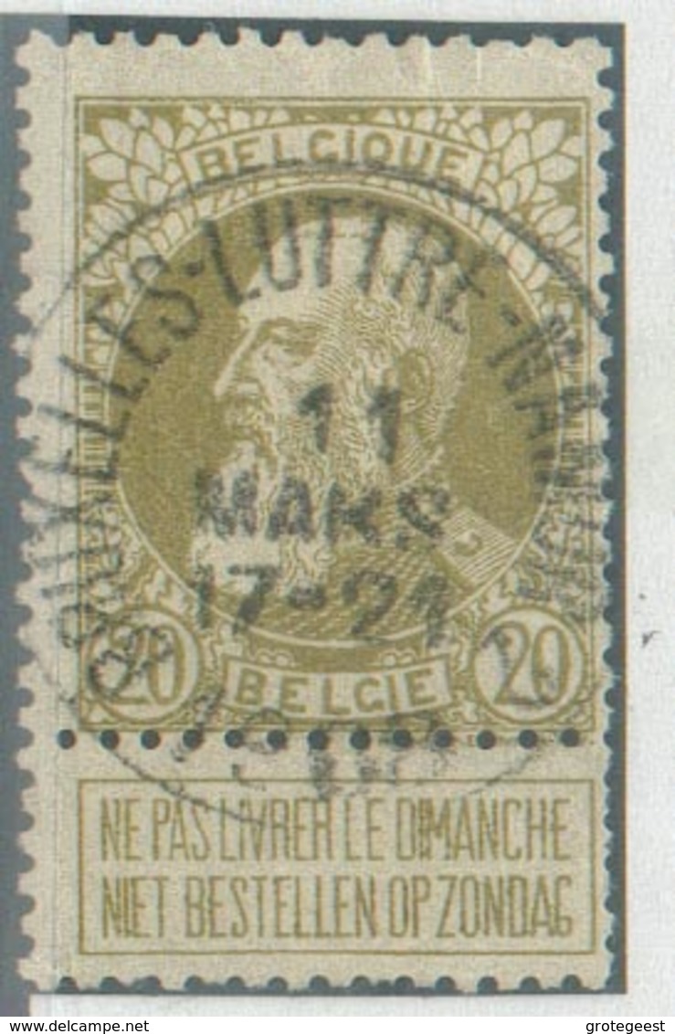 N°75 - 20c. Olive Obl. Sc Ambulant BRUXELLES-LUTTRE-NAMUR Le 11 Mars 1908 - 14885 - 1905 Grosse Barbe