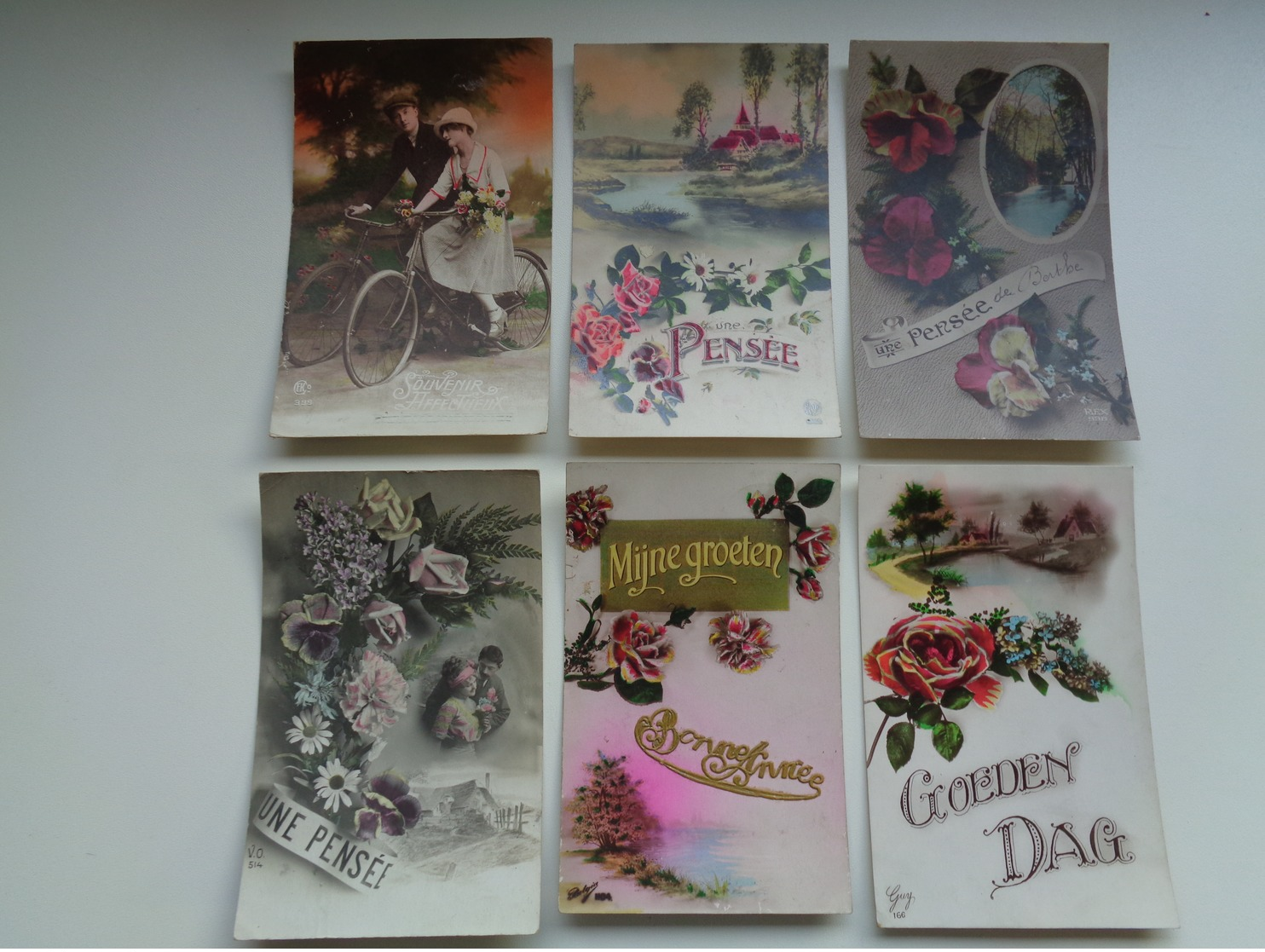 Beau Lot De 20 Cartes Postales De Fantaisie  Bonjour  Souvenir  Pensée      Mooi Lot 20 Postkaarten Van Fantasie Groeten - 5 - 99 Cartes