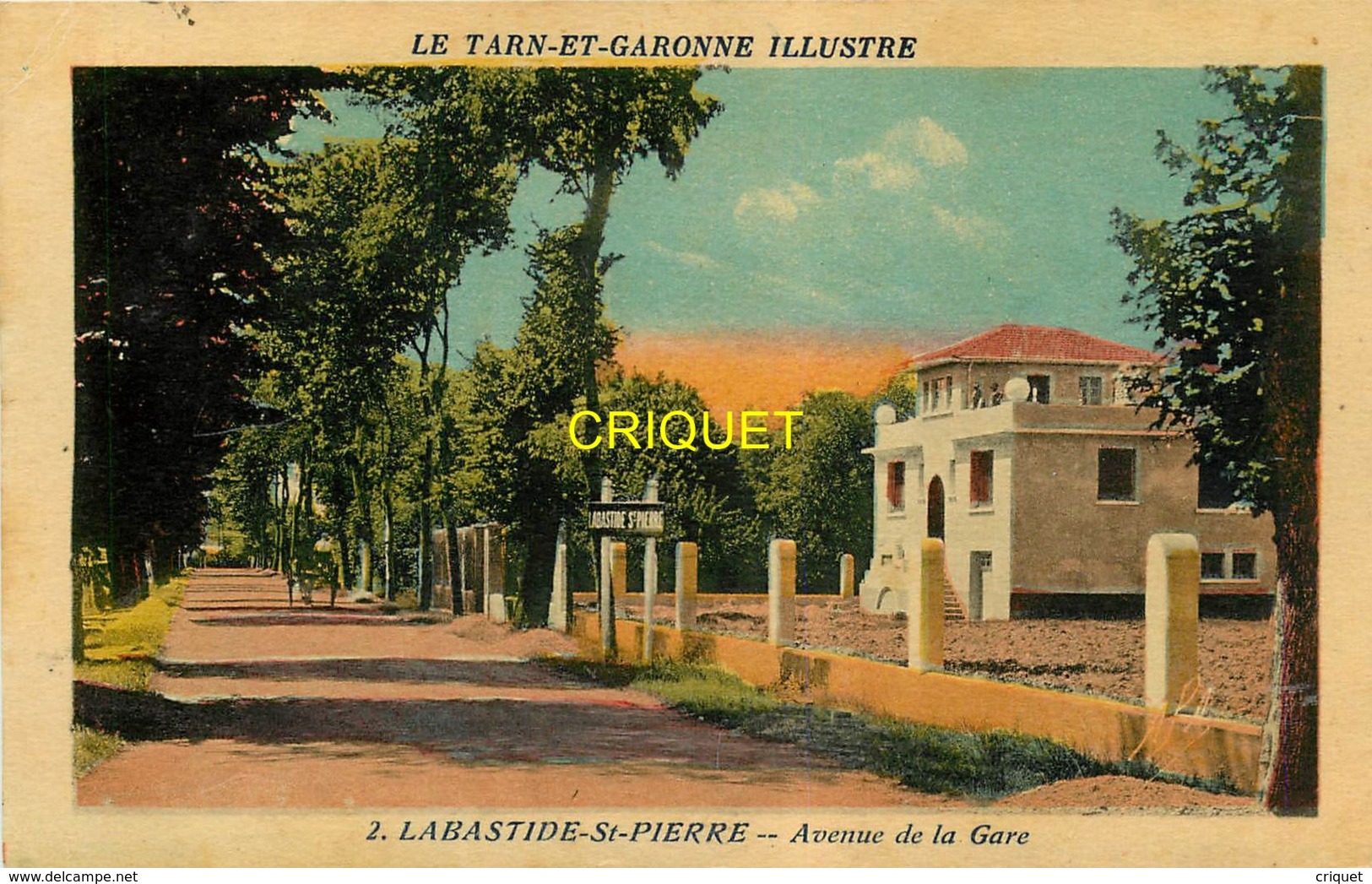 82 Labastide St Pierre, Avenue De La Gare, Affranchie 1930, Visuel Pas Courant - Labastide Saint Pierre