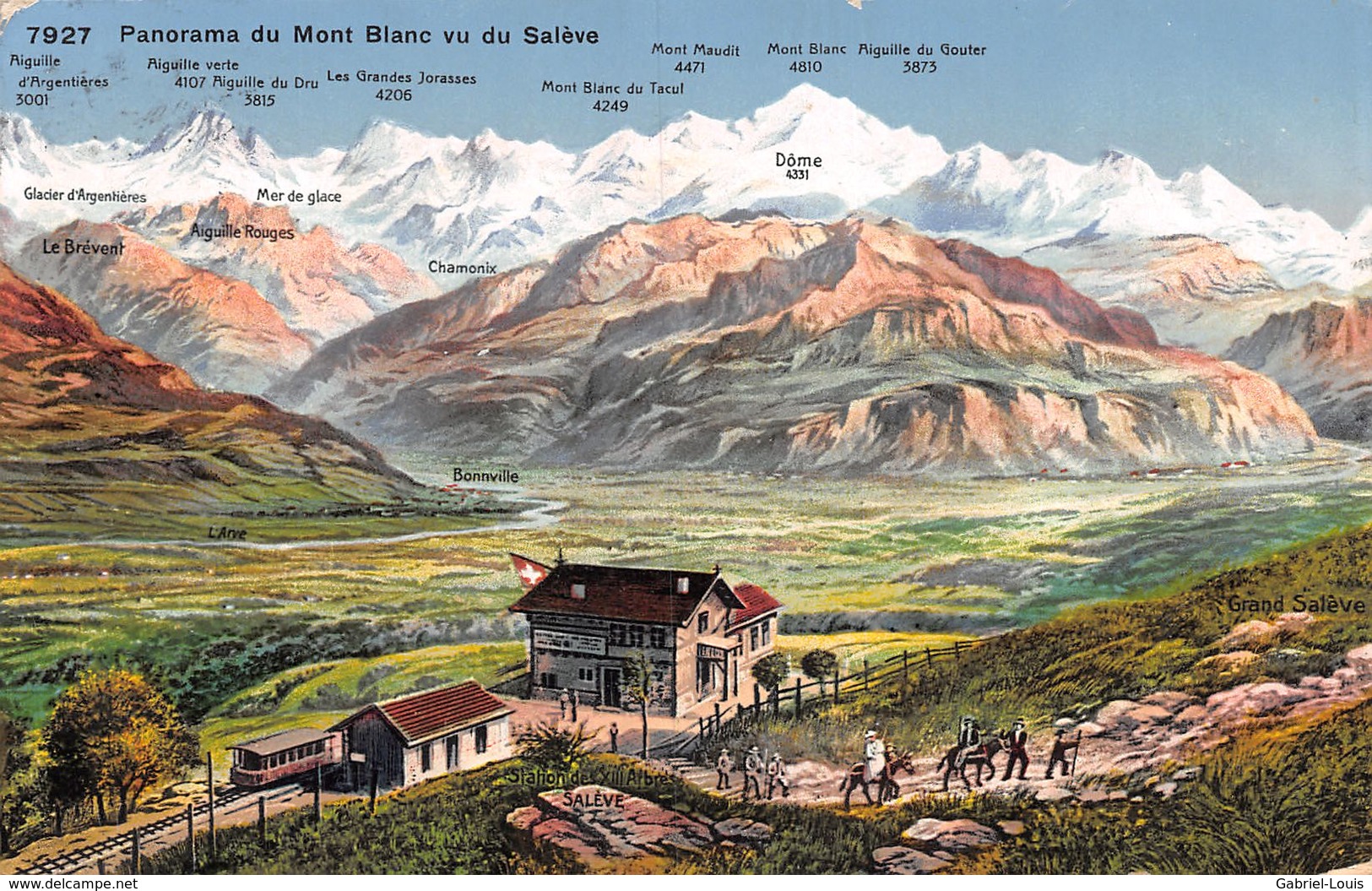 Panorama Du Mont Blanc Vu Du Salève - Train - Autres & Non Classés
