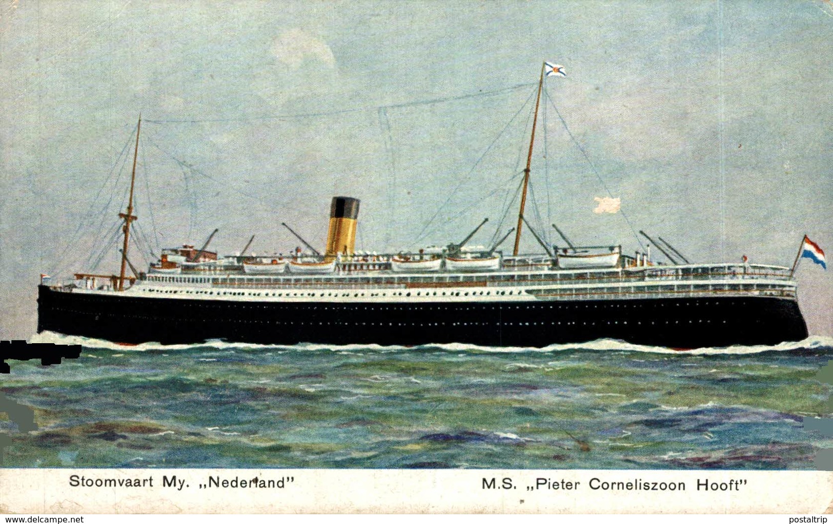 Prentbriefkaart SMN - M.S. Pieter Corneliszoon Hooft - Steamers